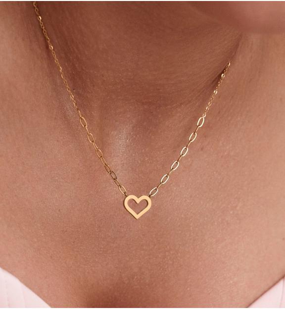 Naszyjnik z sercem złoty NSY0879