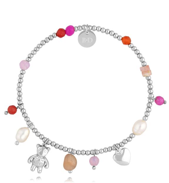 Bransoletka srebrna z misiem Funny Bear BSC1956