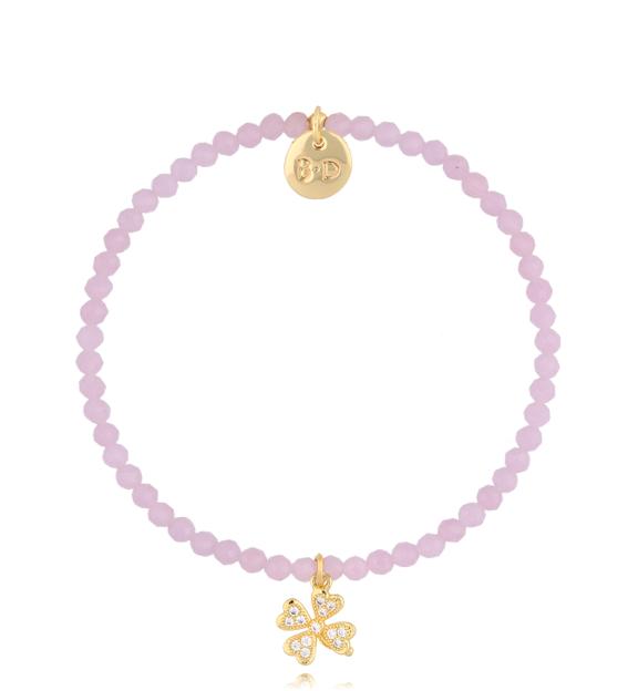 Bransoletka fioletowa z koniczynką Alfdis BTW1990