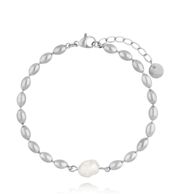 Bransoletka z perłą srebrna BSY0348