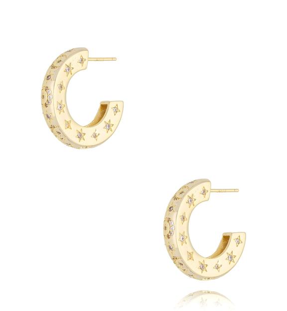 Kolczyki złote koła z gwiazdkami Murrieta KRG0967