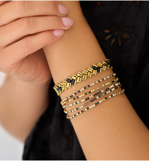 Bransoletka czarno złota Harmony BSC2038