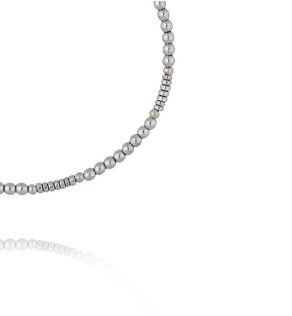 Bransoletka z hematytami srebrna BTW3641