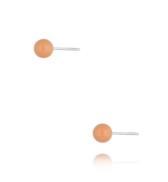 Kolczyki kulki z brzoskwiniową emalią 5 mm Enamel Balls KSA1715