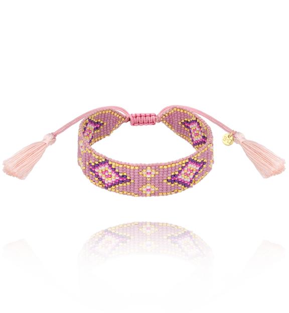 Bransoletka fioletowa pleciona Intrecciato BSC1962