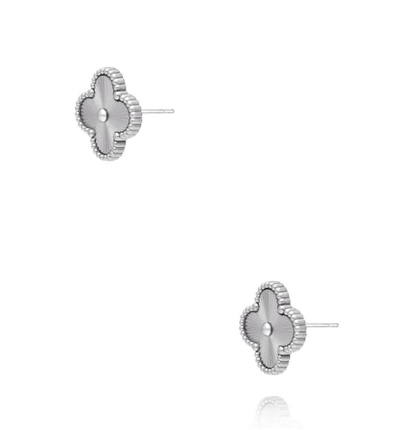 Kolczyki w kształcie koniczyny srebrne KSY0594