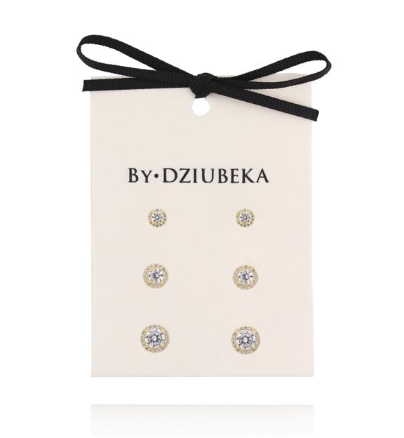 Zestaw kolczyków pozłacanych z cyrkoniami KLT0048