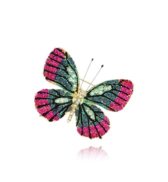 Broszka z kolorowym motylem Papillon BRPI0001
