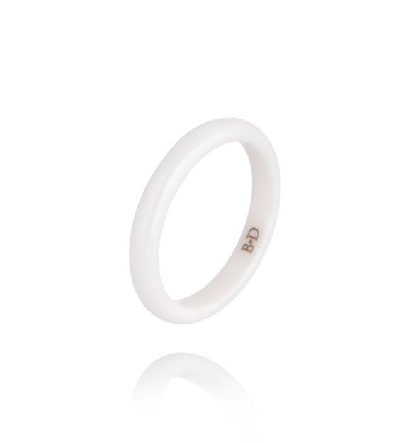 Obrączka z ceramiki biała cienka Feminine PFE0028