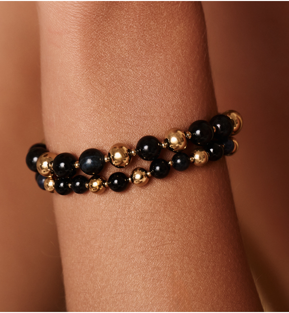 Bransoletka z agatami i tygrysim okiem BPA0521