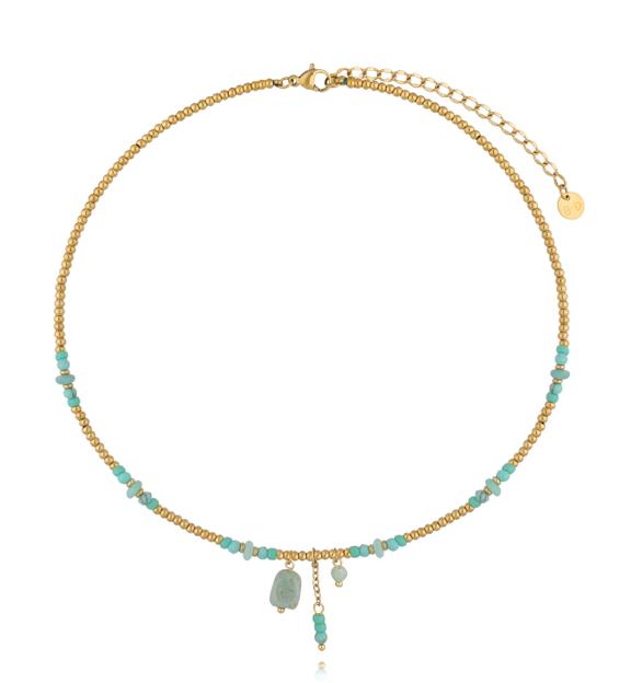 Naszyjnik z amazonitami i turkusami NTW1588