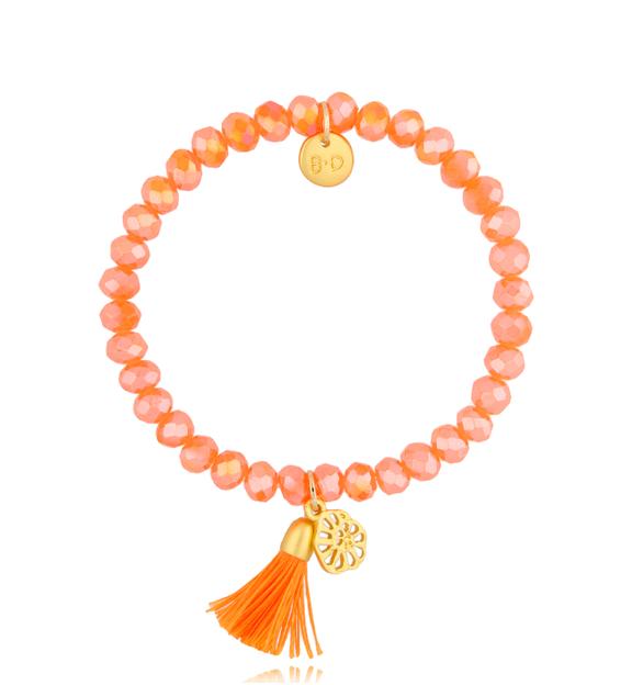 Bransoletka z kryształkami pomarańczowa Summer Beach BSH0006