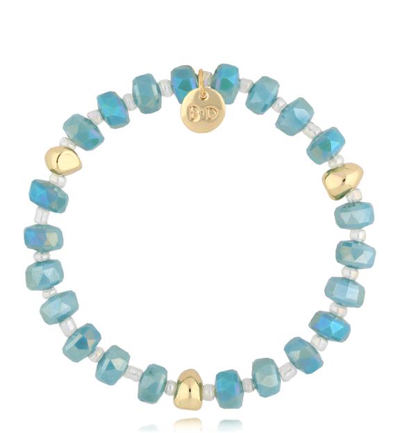Bransoletka z turkusowymi kryształkami Clear Sky BCY0241
