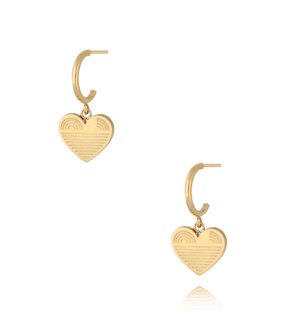 Kolczyki złote z sercami Boho Heart KSA0898