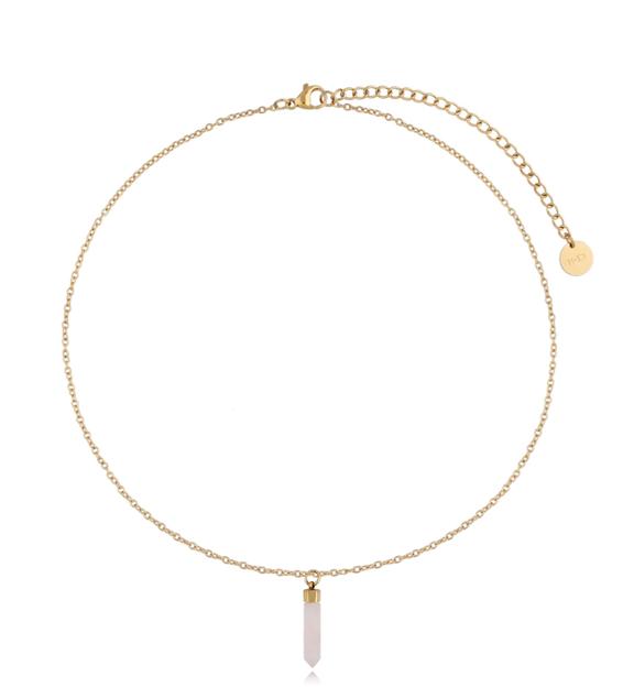 Naszyjnik z kwarcem różowym Destinol NLB0279