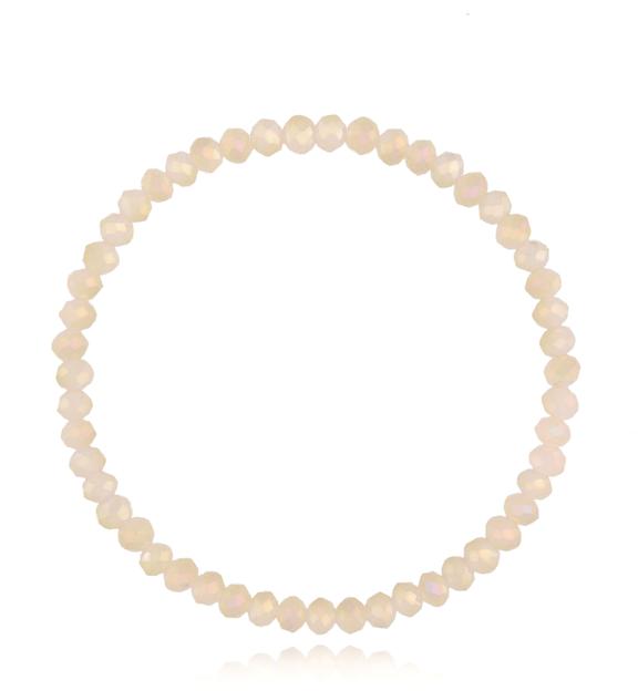 Bransoletka z kryształkami beżowa pastelowa Basic BTW2174