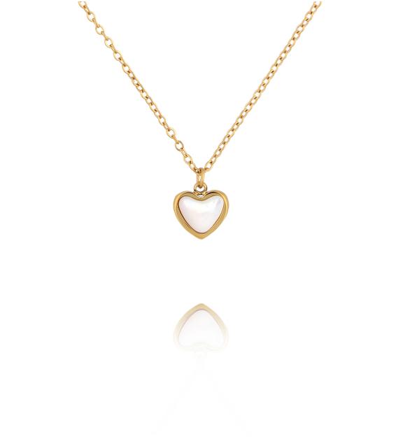 Naszyjnik z serduszkiem z masy perłowej NSY0847