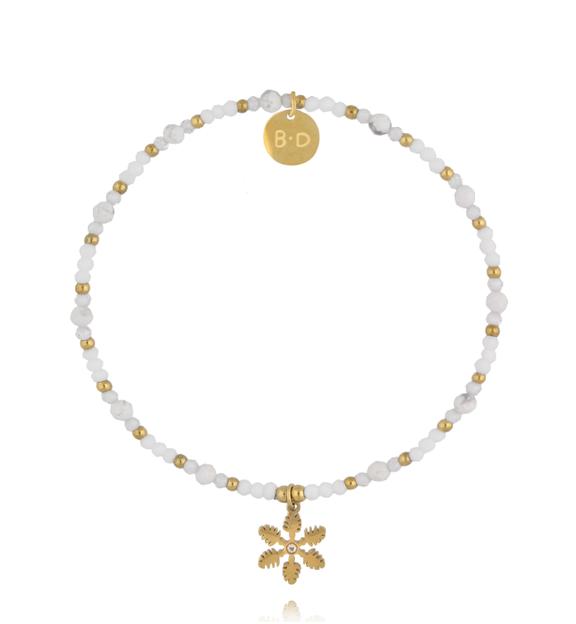 Bransoletka biała ze śnieżynką All I Want BTW2444