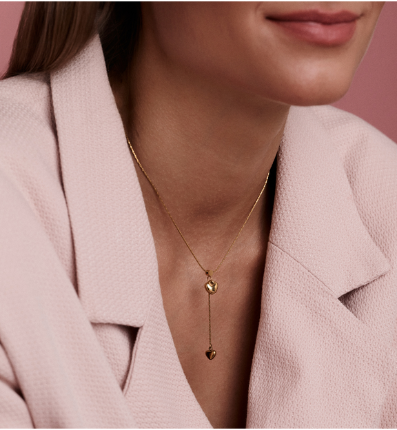 Naszyjnik z podwójnym motywem serca NSY0848