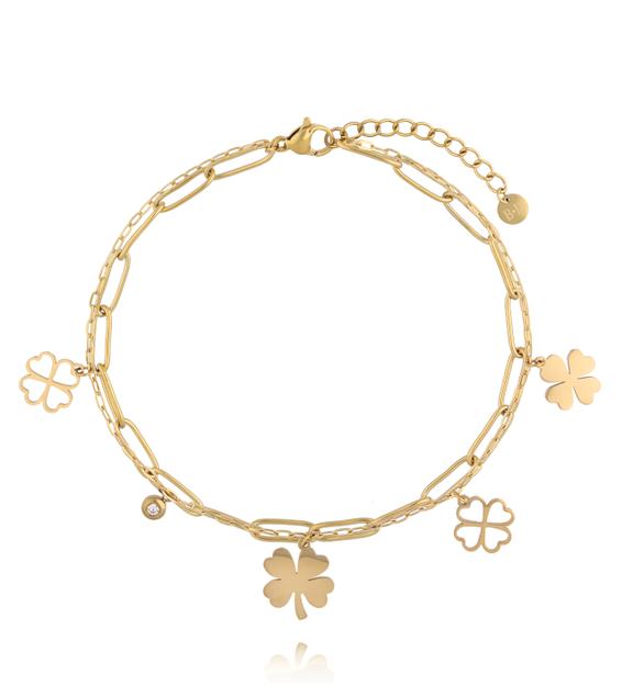 Bransoletka na nogę z koniczynkami BNEA0001