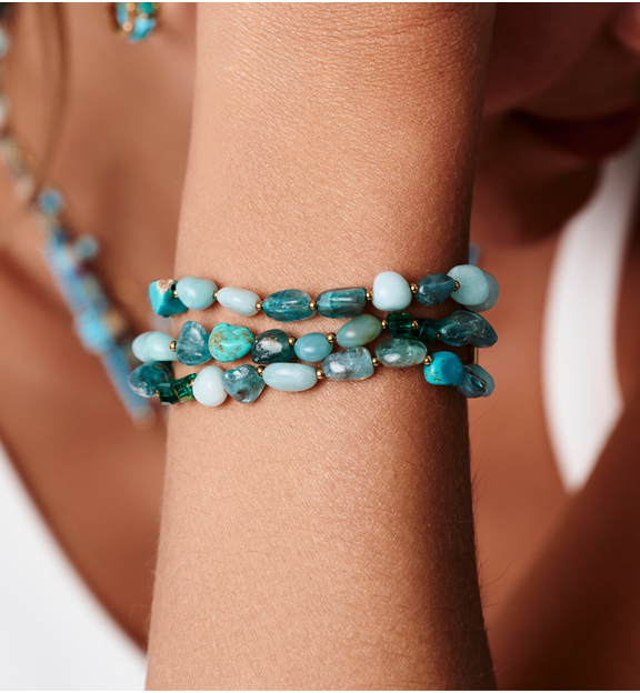 Bransoletka z amazonitu, apatytu i turkusu BSC2392