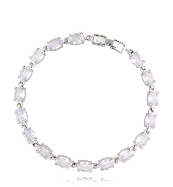 Bransoletka tenisowa srebrna z transparentnymi kryształkami Fairy BSS0169