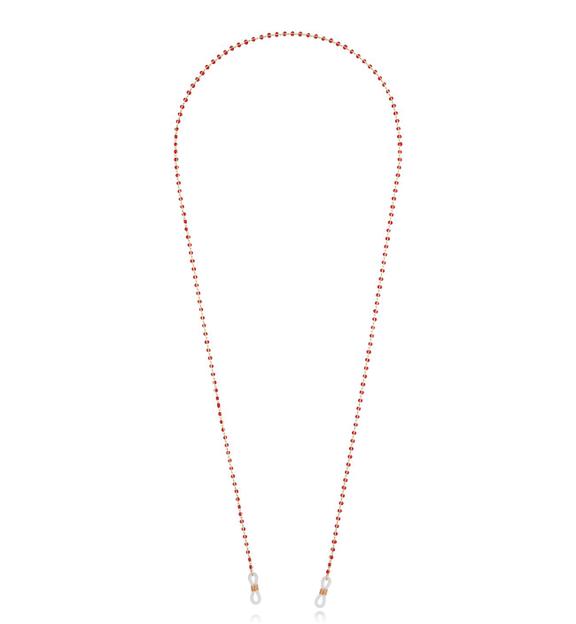 Łańcuszek do okularów z kuleczkami czerwony Tiki NPA1130