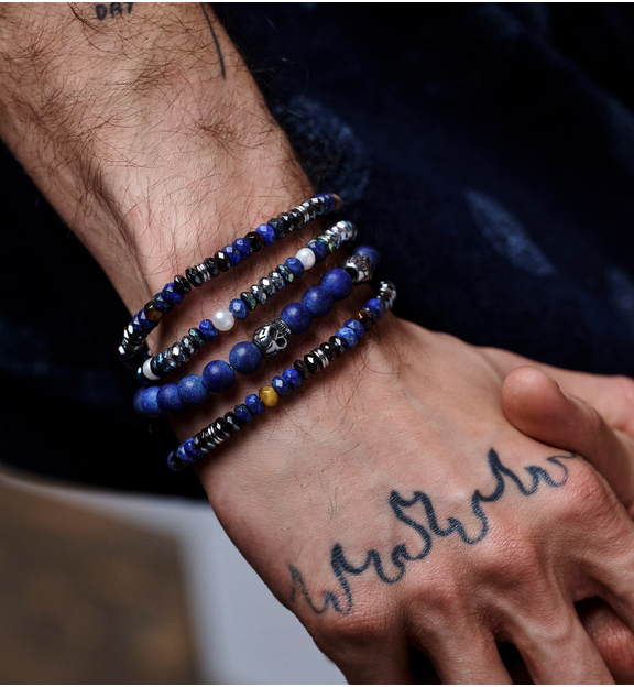 Bransoletka z hematytami i lapisami Eindridi BMITC0581