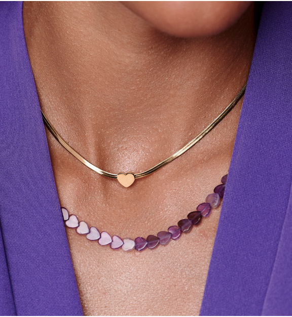 Naszyjnik z ametystu – serca NTW1649