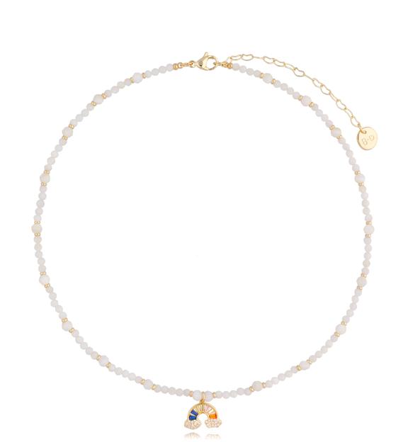 Naszyjnik z kamieniami księżycowymi i tęczą Carvoeiro NTW0765