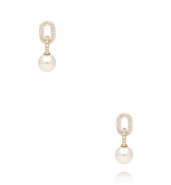 Kolczyki z perłą i cyrkoniami KPE0207