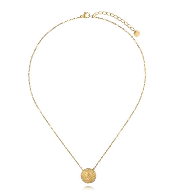 Naszyjnik z kulą o fakturowanej powierzchni złoty NSY0643