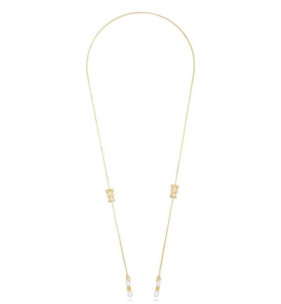 Łańcuszek do okularów złoty z misiami Bears NRG0518