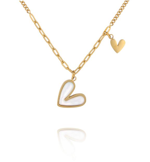 Naszyjnik z podwójnym sercem NSY0834