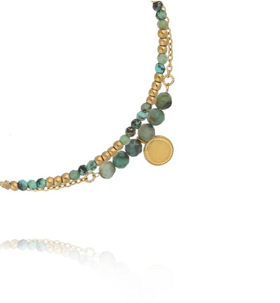 Bransoletka z turkusem afrykańskim złota BEA0048