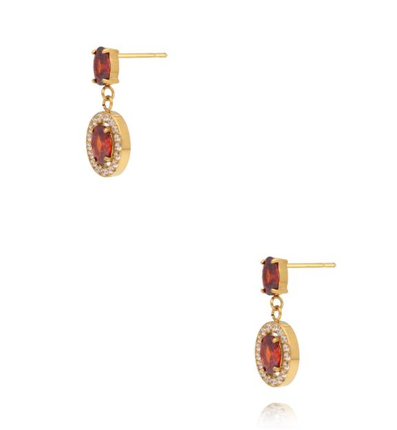 Kolczyki z czerwonymi i transparentnymi kryształami KSS2190