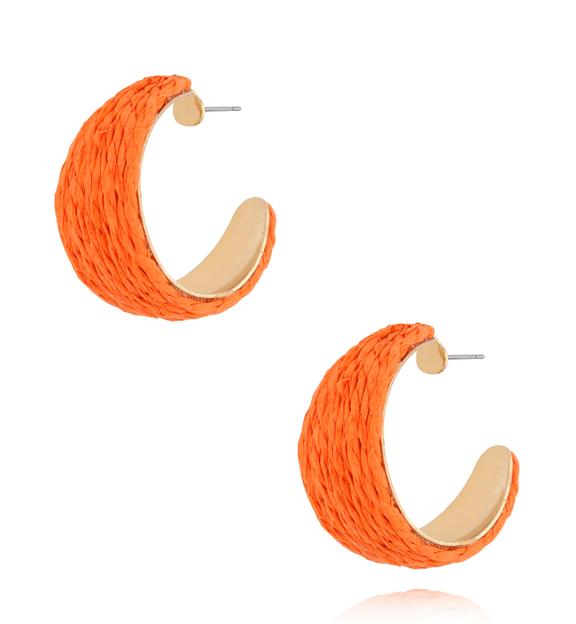 Kolczyki pomarańczowe ze sznurkiem Nelia KSO0053