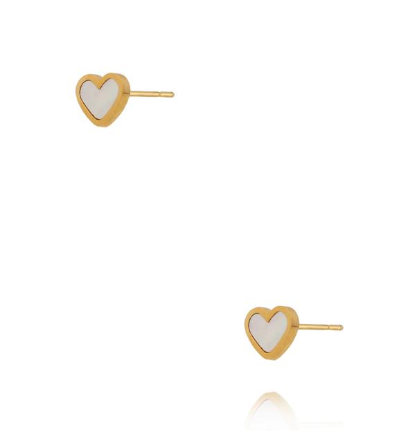 Kolczyki serca z masą perłową KSY0724