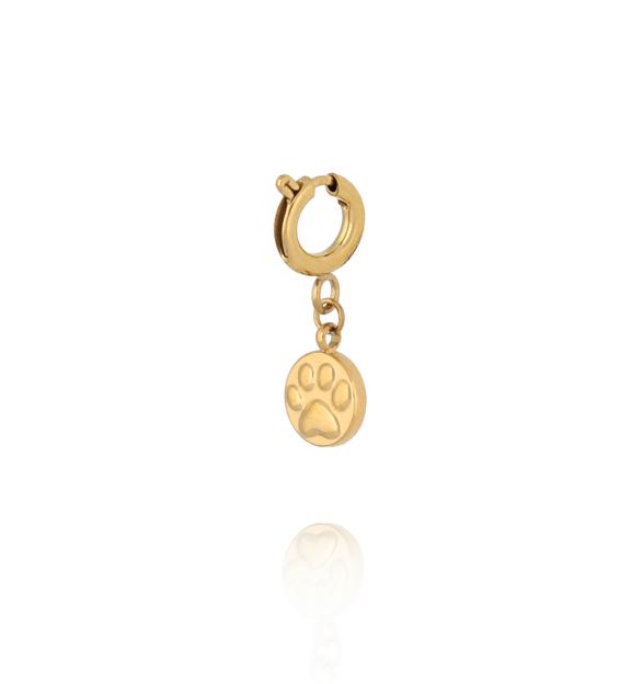 Charms złoty medalion z psią łapką  CHA0133