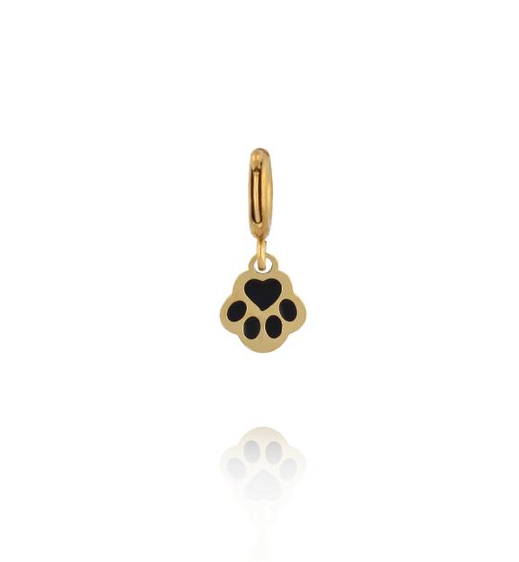 Charms psia łapka z czarna emalią CHA0194