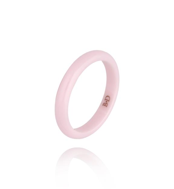 Obrączka z ceramiki różowa cienka Feminine PFE0031