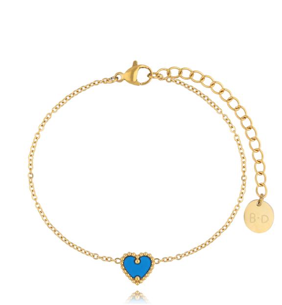 Bransoletka z niebieskim sercem Loving Heart  BSY0067