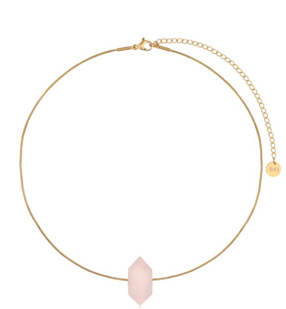 Naszyjnik z kwarcem różowym Future NLB0192