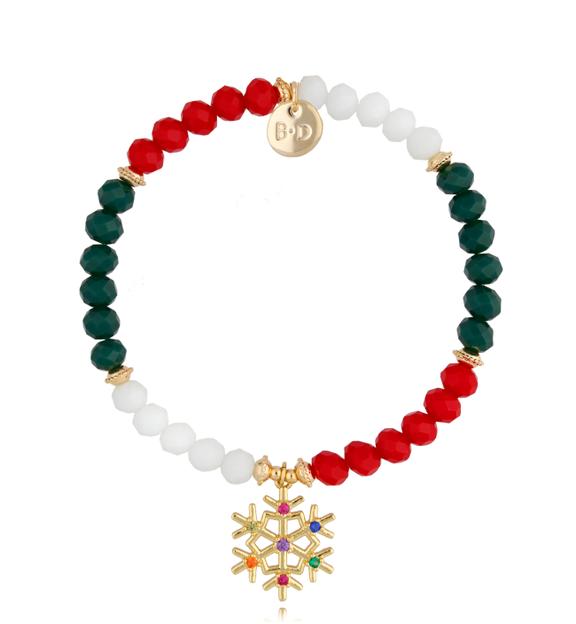Bransoletka świąteczna ze śnieżynką From Santa BTW1301