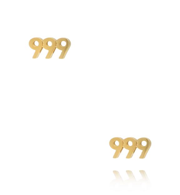 Kolczyki z anielską liczbą 999 złote KSA2331