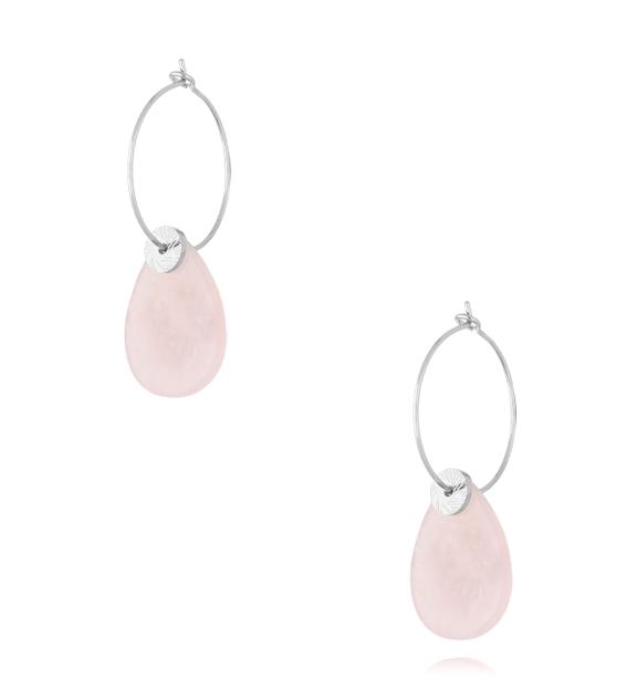 Kolczyki z kwarcem różowym srebrne Balsas KPA0161