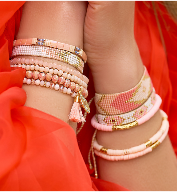 Bransoletka z kryształkami kremowa Jambo BCY0155