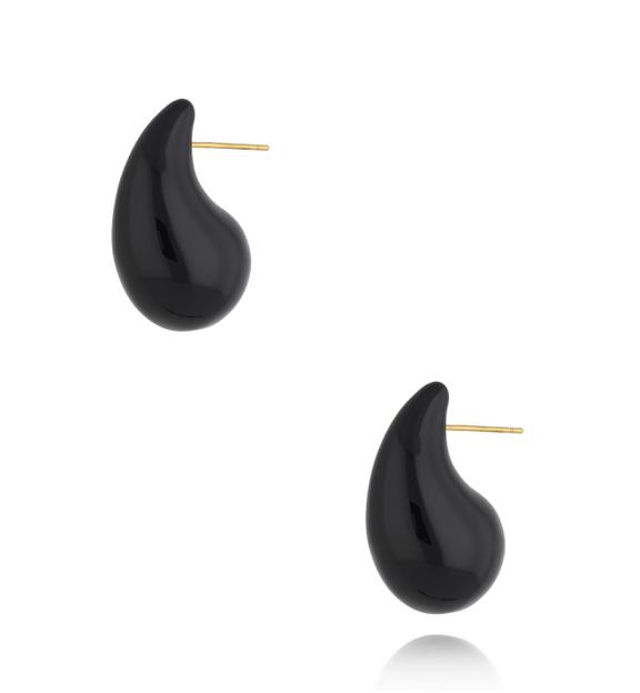 Kolczyki czarne łezki duże Enamel Kyile KSA1458