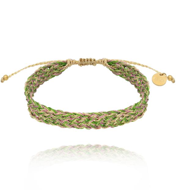 Bransoletka zielono fioletowa pleciona Braided BSC1942