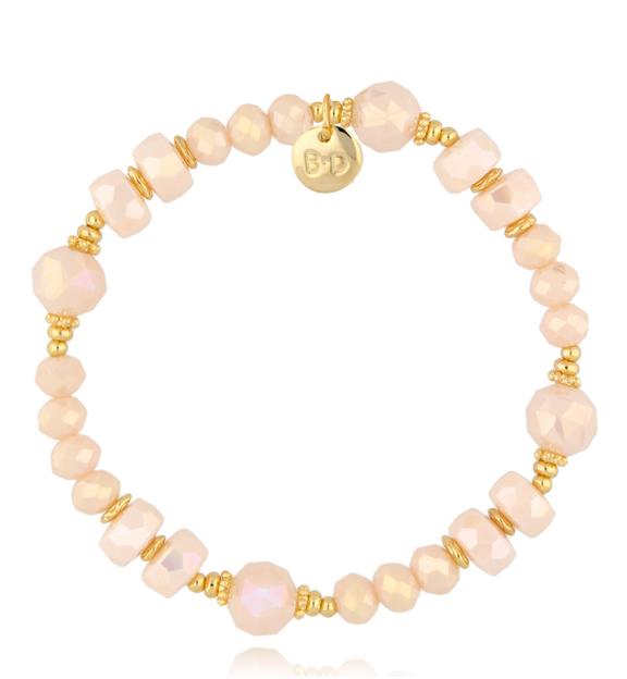 Bransoletka z beżowymi kryształkami Clear Sky BCY0011